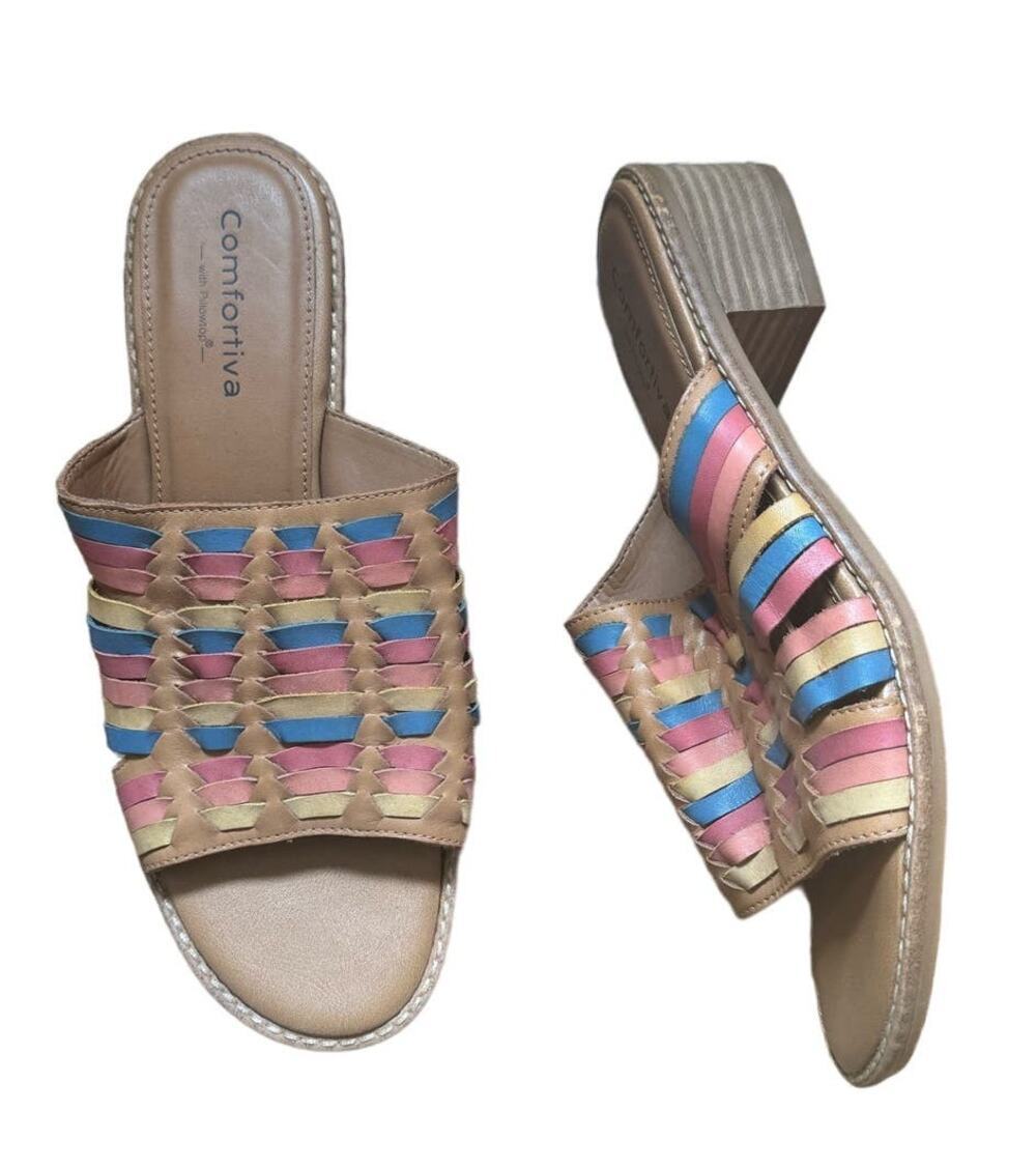 COMFORTIVA NWT Tan Leather Huarache Sandals Size 10
